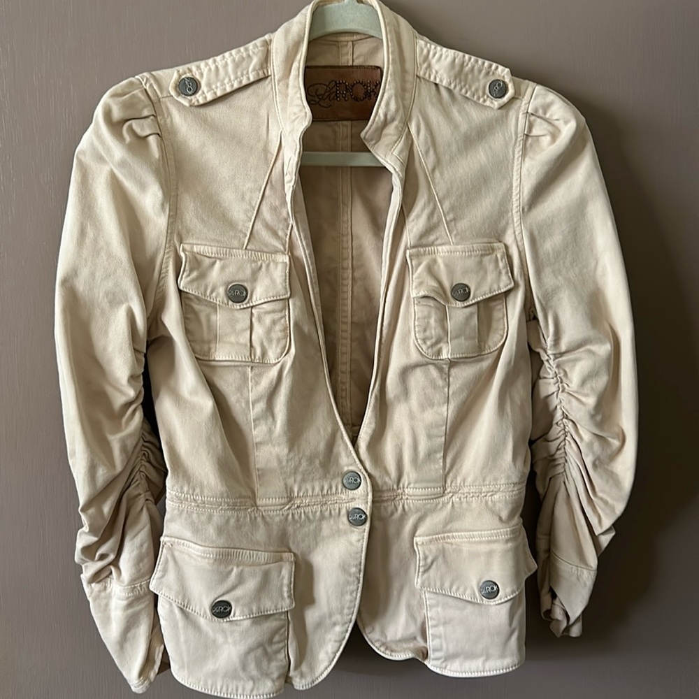 LaROK women’s beige jacket size Large - cotton stretch